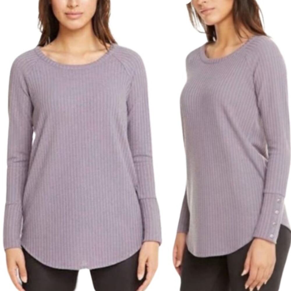CHASER Thermal Knit Tunic Top Long Sleeve Dusty Rose Size M